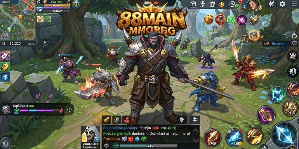 Tampilan gameplay menarik dalam petualangan MMORPG.