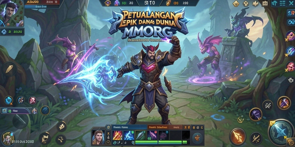 Screenshot gameplay <strong>ASIA200</strong> menunjukkan aksi epik dan lingkungan yang kaya.