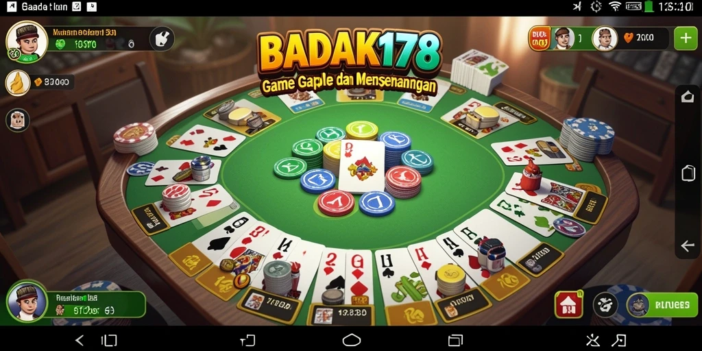 Tampilan gameplay seru di BADAK178 saat bermain Gaple.