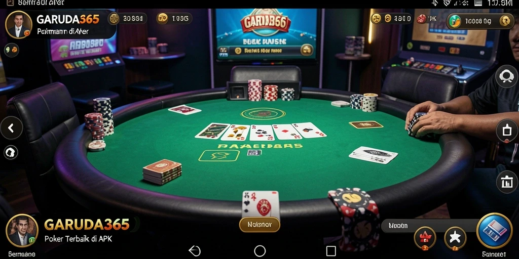 Screenshot game GARUDA365 menampilkan pemain sedang beraksi dalam permainan Poker.