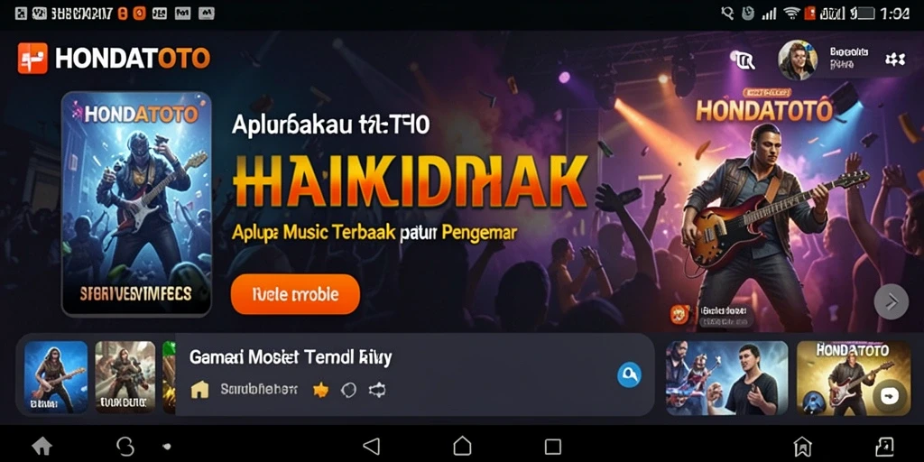 Tampilan menarik HONDATOTO dengan berbagai fitur musik.