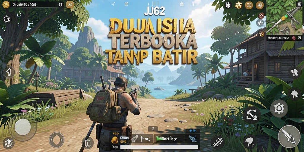 Tangkapan layar JJ62 memperlihatkan petualangan seru di dunia terbuka.