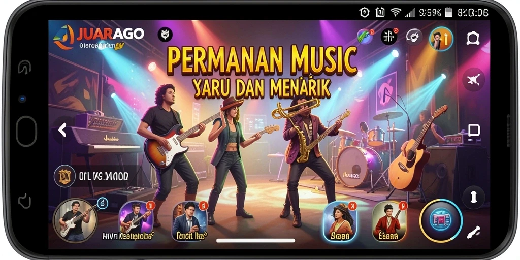 Screenshot gameplay JUARAGO yang menunjukkan keseruan bermain musik.