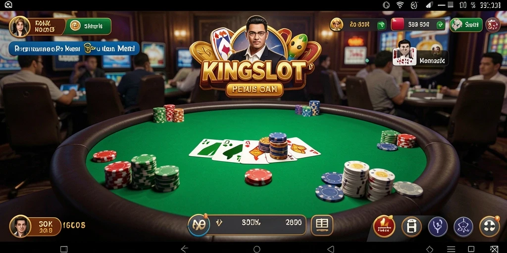 Screenshot gameplay KINGSLOT yang mengasyikkan dan penuh strategi Poker.