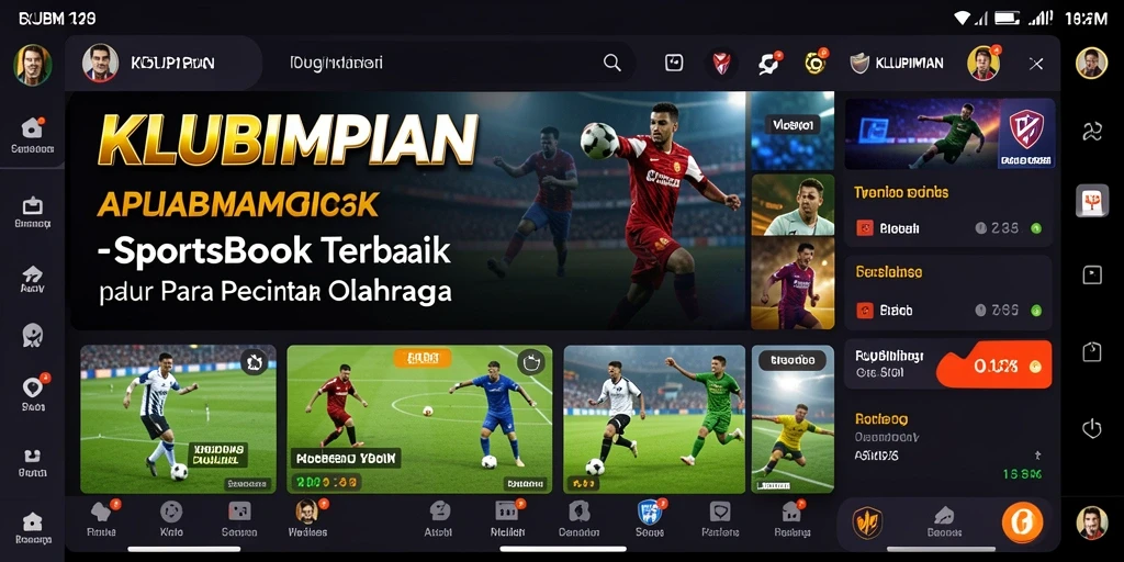 Screenshot utama KLUBIMPIAN menunjukkan antarmuka sportsbook yang menarik.