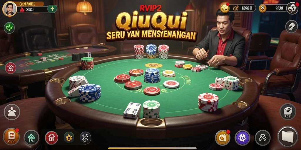 Tampilan gameplay seru dalam permainan QiuQiu RVIP2