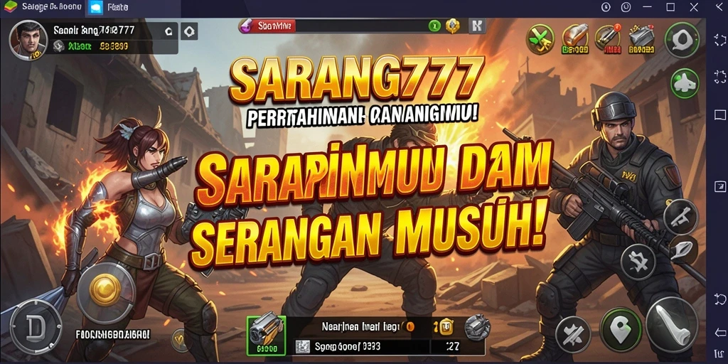 Tampilan gameplay seru dari SARANG777 yang menantang strategi Tower Defense.