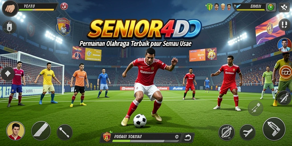 Tampilan gameplay menarik dari SENIOR4D dengan berbagai olahraga.