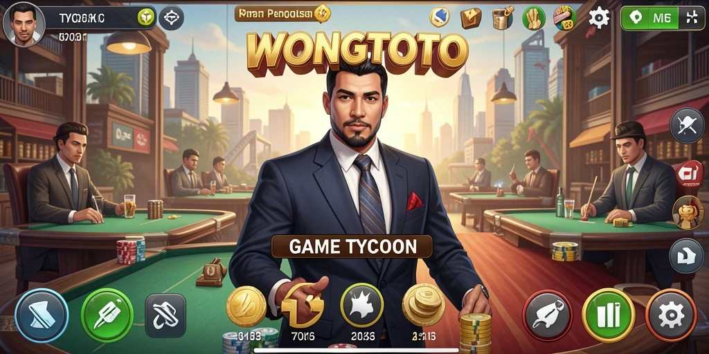 Tampilan gameplay <strong>WONGTOTO</strong> dengan berbagai usaha yang bisa dikelola.